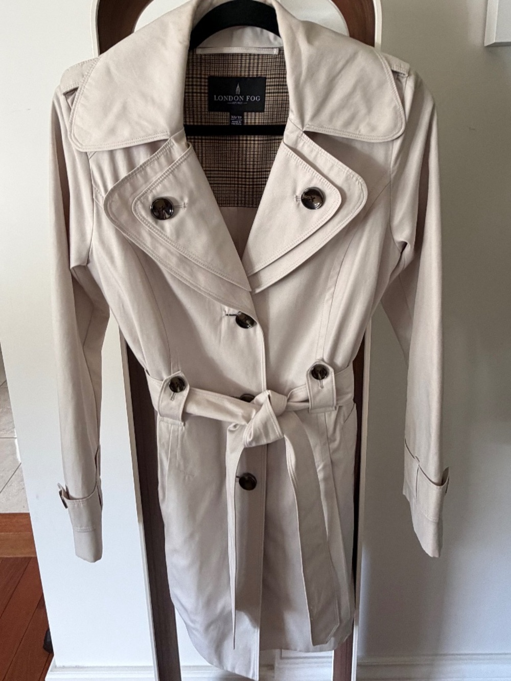 London Fog Belted Trench Coat 🧥 | NWOT | Lined | Cream | XS